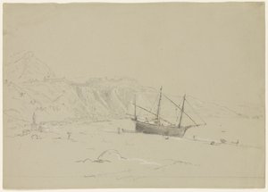 Boat on a Beach near Taormina, Sicily, 1842